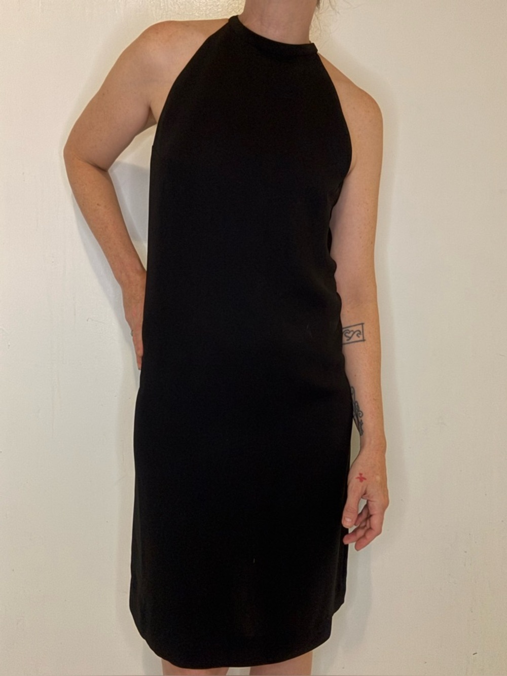 MaxMara US 6, Black Halter Neck Midi Dress